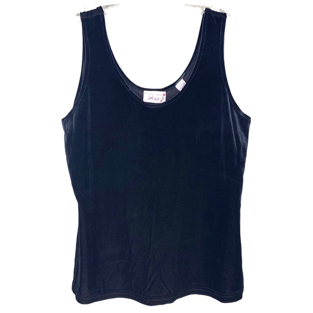 VINTAGE Lord & Taylor Velvet Tank Top Black Medium